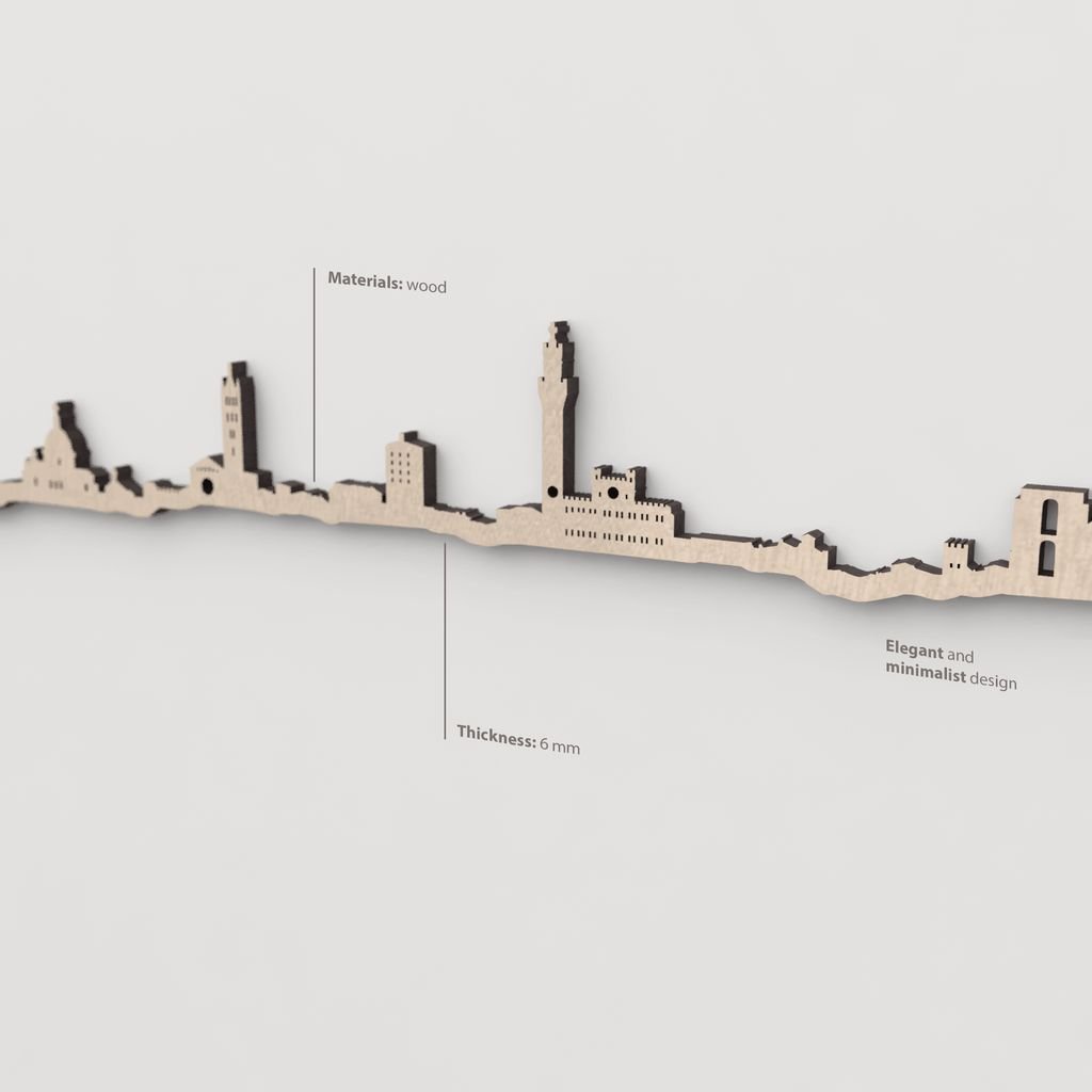 Textura y veta de la madera natural del skyline de Siena.