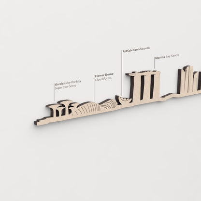 Textura y veta de la madera de abedul natural del skyline Singapore.