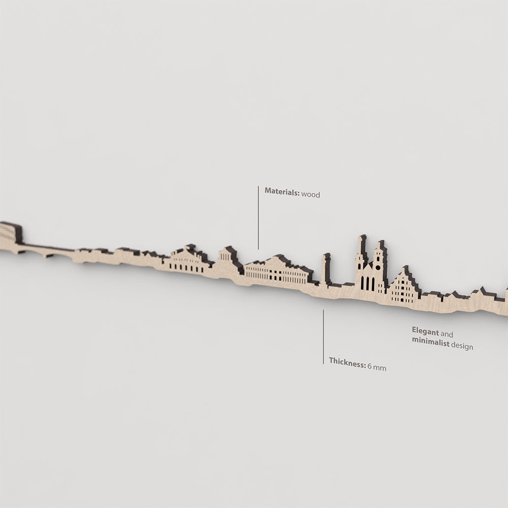 Vetado de la madera natural en el skyline Stuttgart.