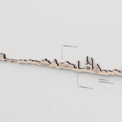 Vetado de la madera natural en el skyline Stuttgart.