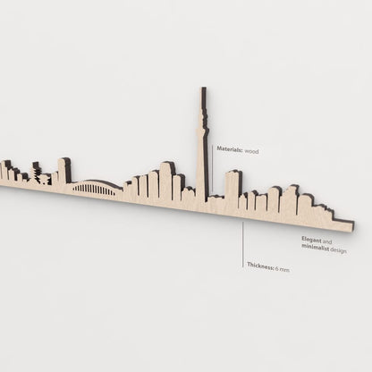 Textura y veta de la madera de abedul natural del skyline Tokio.