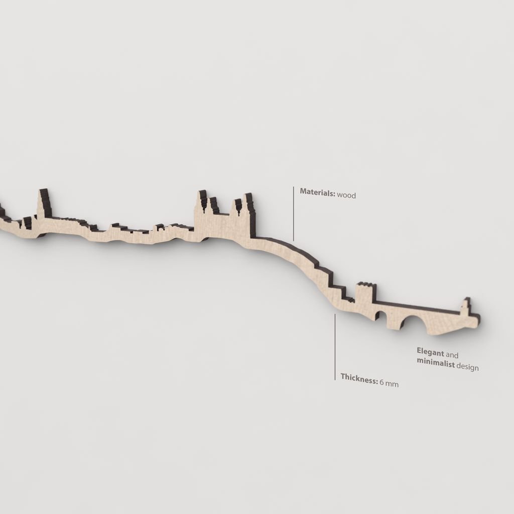 Vetado de la madera natural en el skyline Toledo.