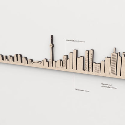 Textura y veta de la madera de abedul natural del skyline Toronto.