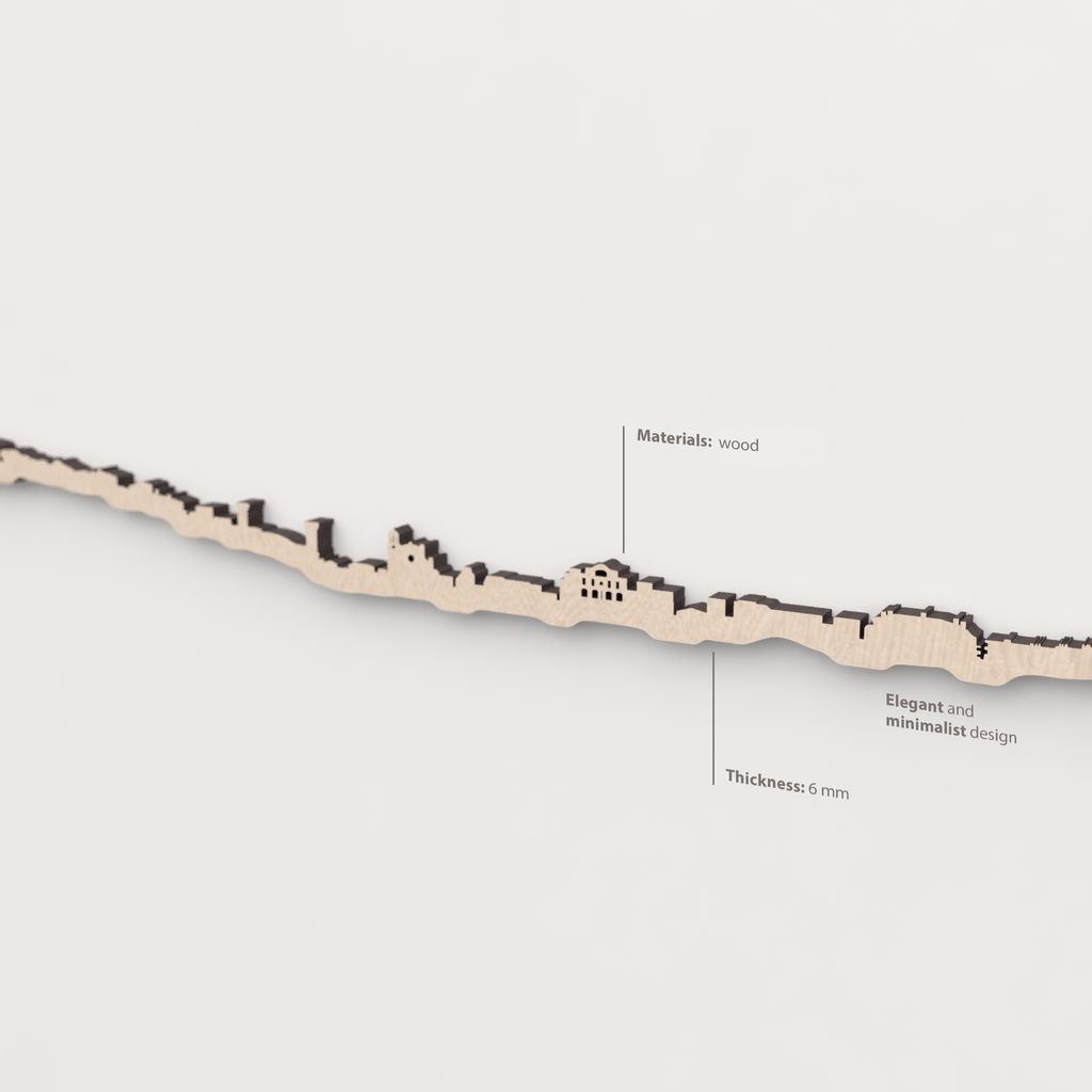 Textura y veta de la madera de abedul natural del skyline Tossa de Mar.