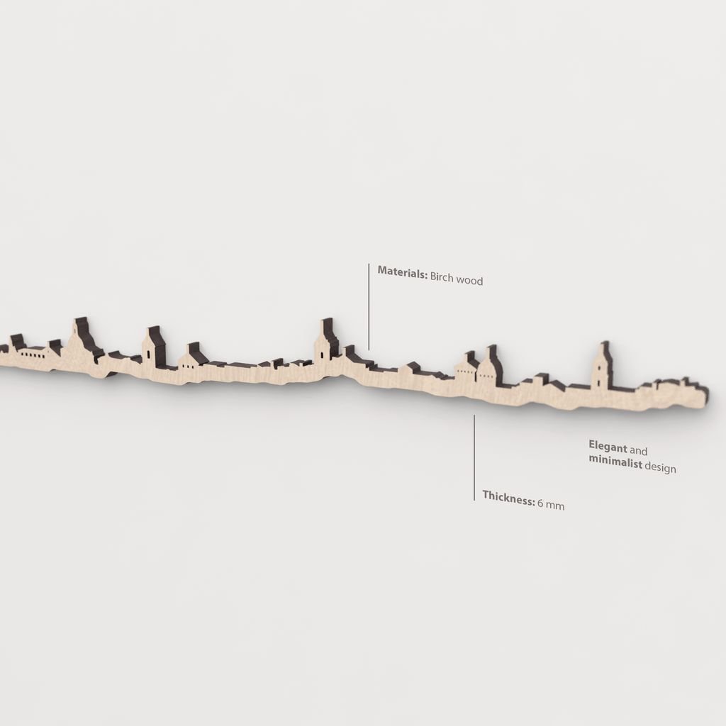 Textura y veta de la madera de abedul natural del skyline Úbeda.
