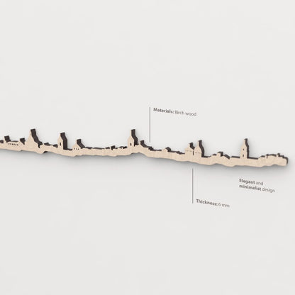 Textura y veta de la madera de abedul natural del skyline Úbeda.