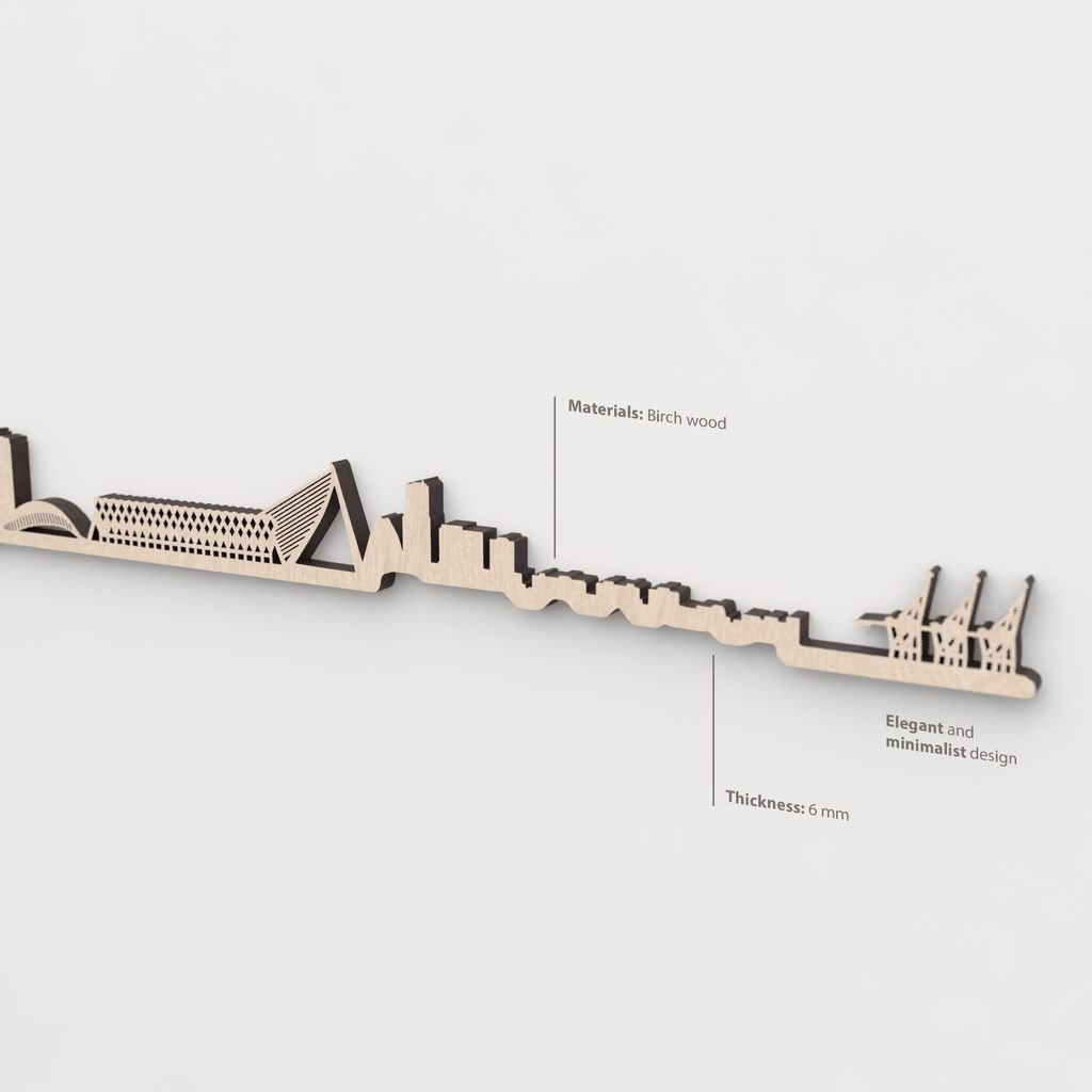 Textura y veta de la madera de abedul natural del skyline Valencia.
