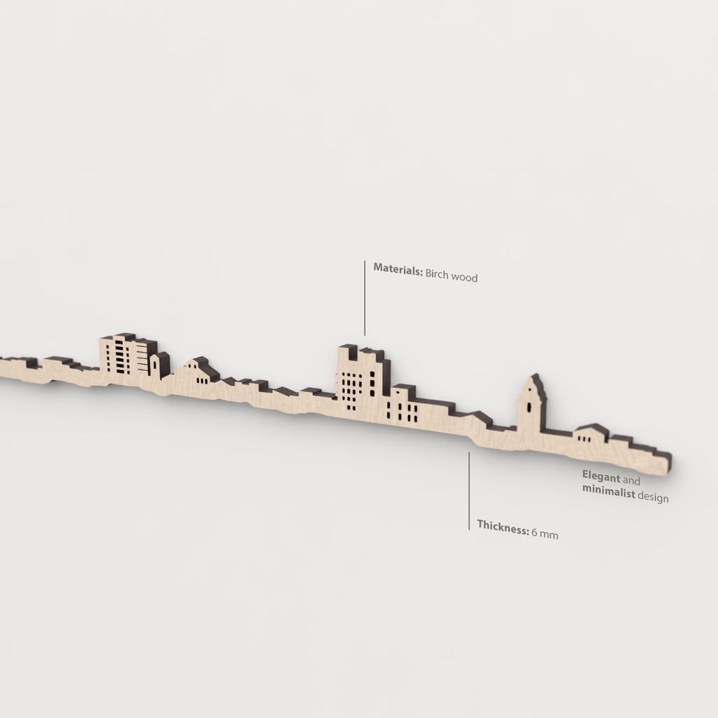 Textura y veta de la madera de abedul natural del skyline Valls.