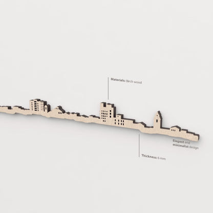 Textura y veta de la madera de abedul natural del skyline Valls.