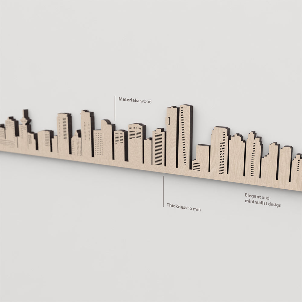 Vetado de la madera natural en el skyline Vancouver.
