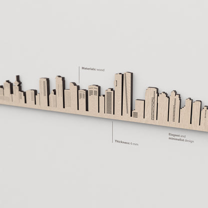 Vetado de la madera natural en el skyline Vancouver.