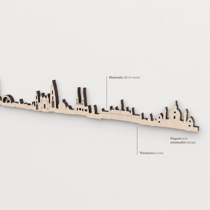 Textura y veta de la madera de abedul natural del skyline Wien.