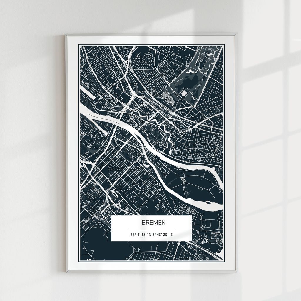 City Maps Bremen skyline in wood - Skylinecity