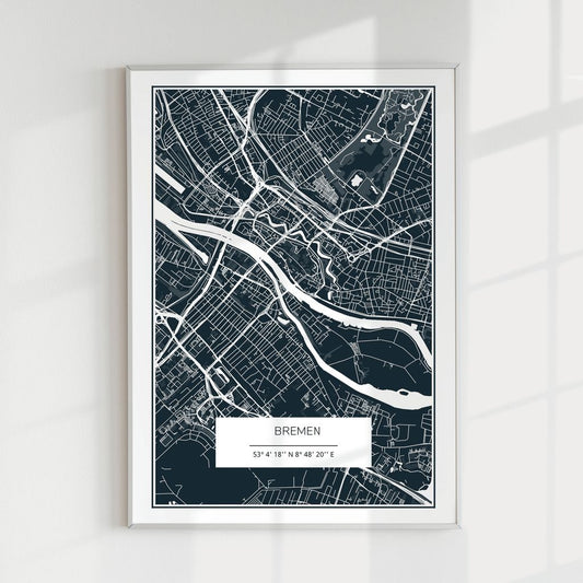 City Maps Bremen skyline in wood - Skylinecity