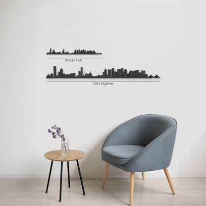 Comparativa 50 cm vs 100 cm del skyline Boston en salón.