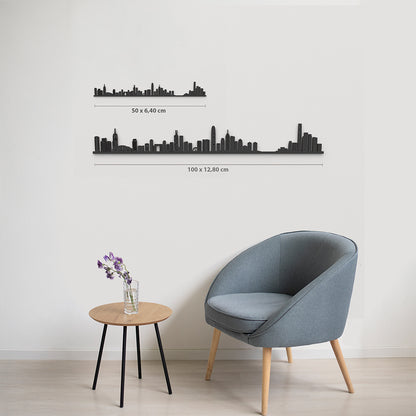 Comparativa 50 cm vs 100 cm del skyline Hong Kong en salón.