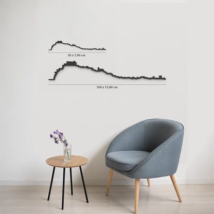 Comparativa 50 cm vs 100 cm del skyline Peñíscola en salón.