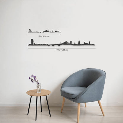 Comparativa 50 cm vs 100 cm del skyline Ponferrada en salón.