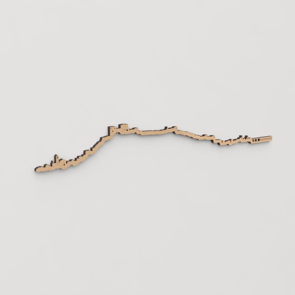 Decoración de pared con la silueta de Almería, una pieza de artesanía en madera.