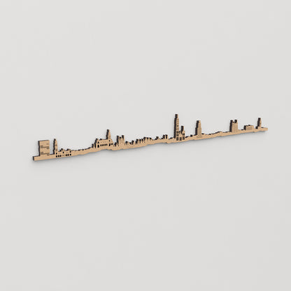 Skyline Antwerp en madera, decoración de pared elegante y moderna.
