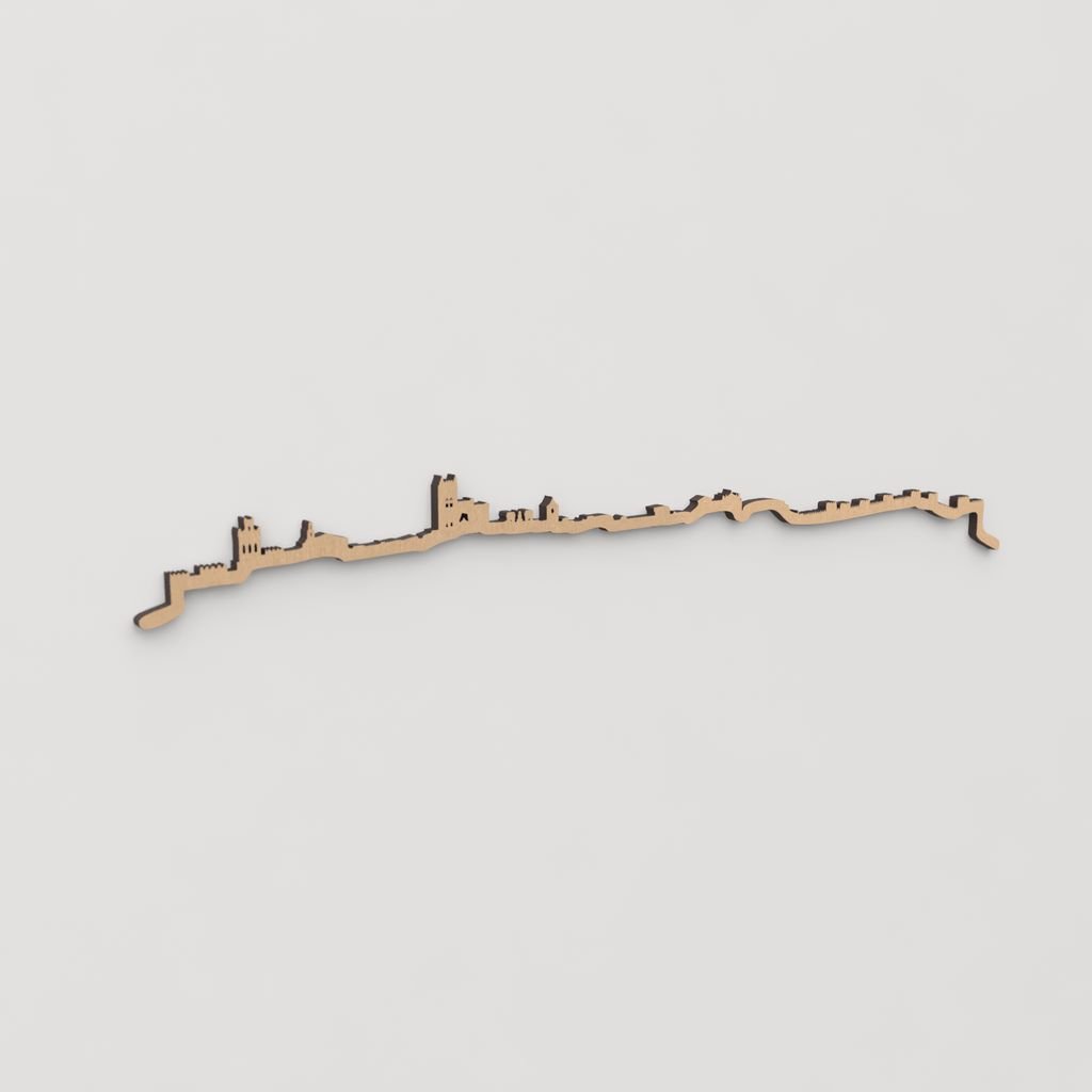 Skyline Ávila en madera, decoración de pared elegante y moderna.