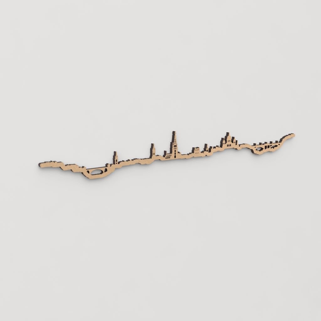 Decoración de pared con la silueta de Berna, una pieza de artesanía en madera.