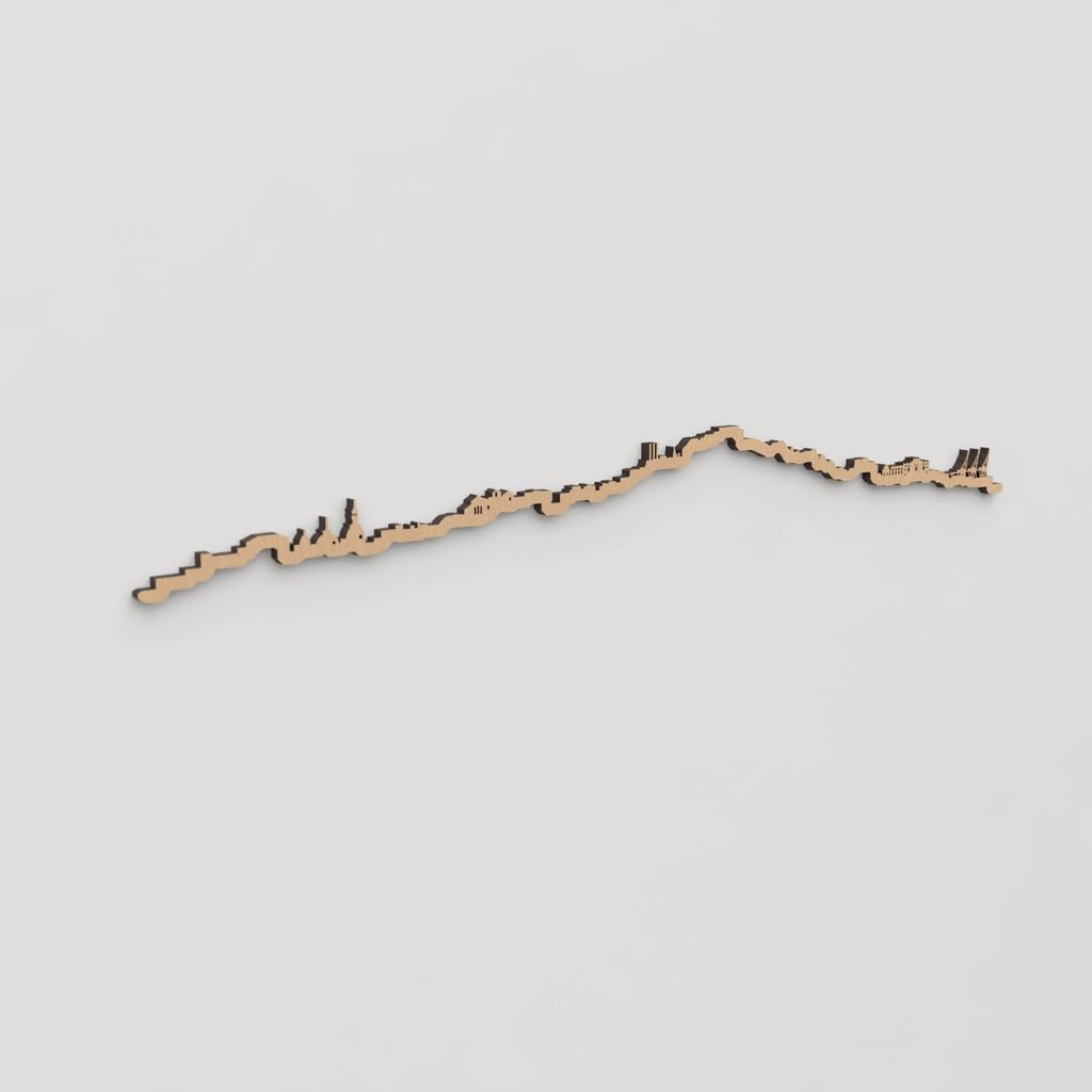 Skyline Cartagena en madera, decoración de pared elegante y moderna.