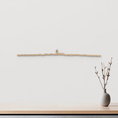 Silueta skyline de Colmenar Viejo en madera color marrón para decoración mural.