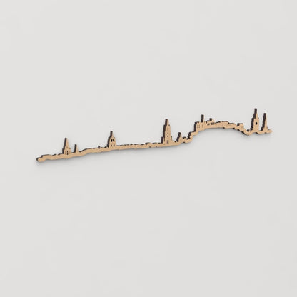 Skyline Edimburgo en madera, decoración de pared elegante y moderna.