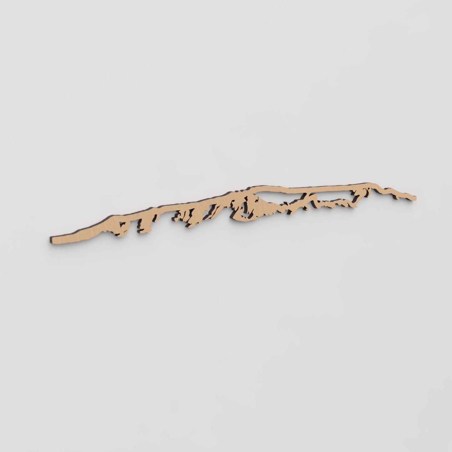 Skyline Esjan en madera, decoración de pared elegante y moderna.