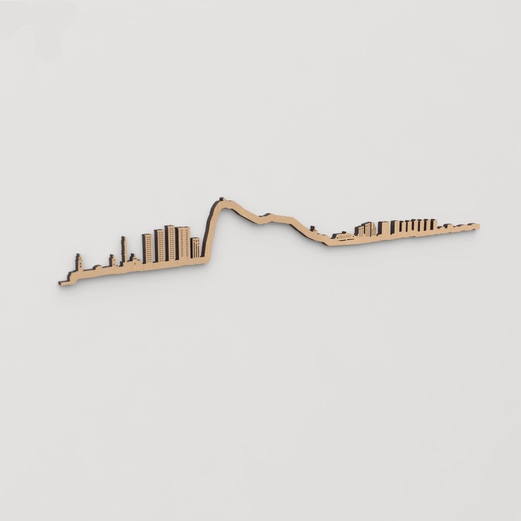 Decoración de pared con la silueta de Gibraltar, una pieza de artesanía en madera.