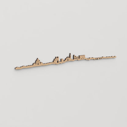 Skyline Guadalajara en madera, decoración de pared elegante y moderna.