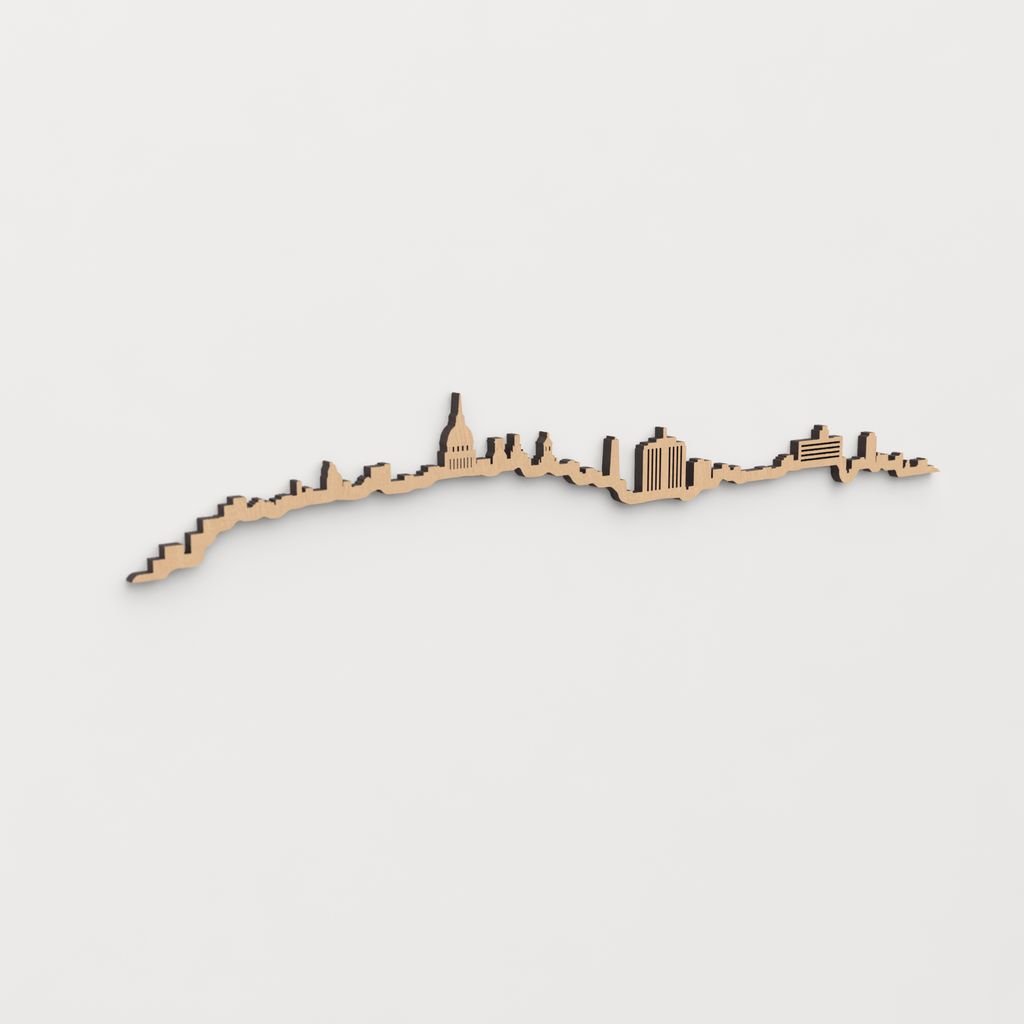 Skyline La Habana en madera, decoración de pared elegante y moderna.