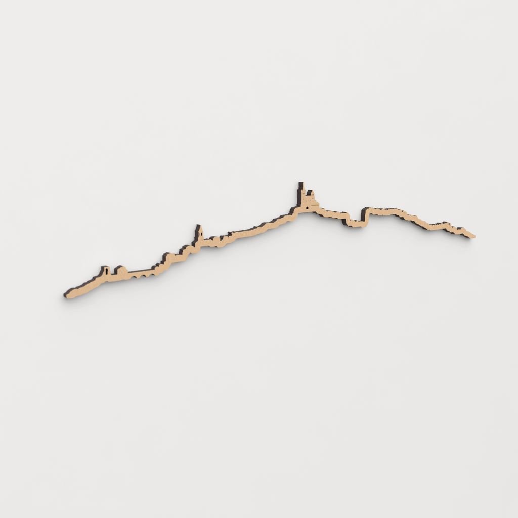 Skyline Marsella en madera, decoración de pared elegante y moderna.