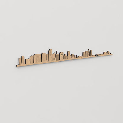 Skyline Miami en madera, decoración de pared elegante y moderna.