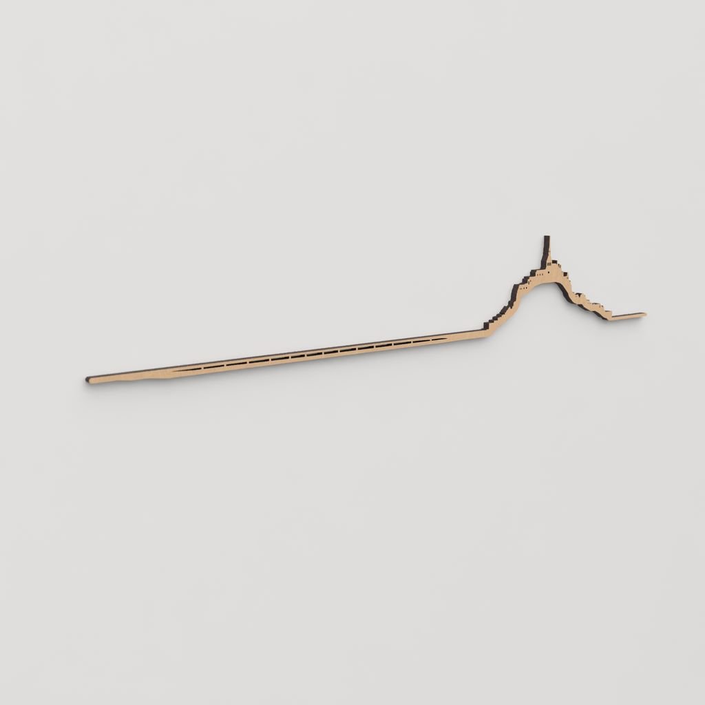 Skyline Mont Saint-Michel en madera, decoración de pared elegante y moderna.