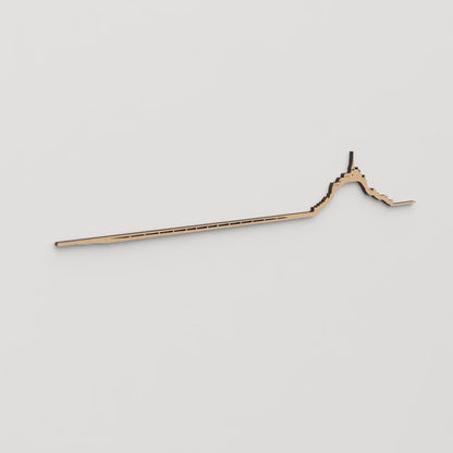 Skyline Mont Saint-Michel en madera, decoración de pared elegante y moderna.