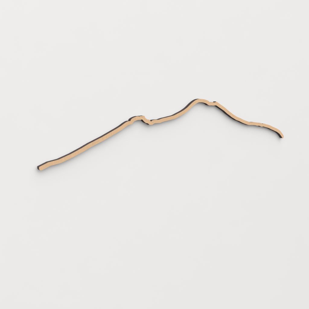 Skyline Monte Vesubio en madera, decoración de pared elegante y moderna.