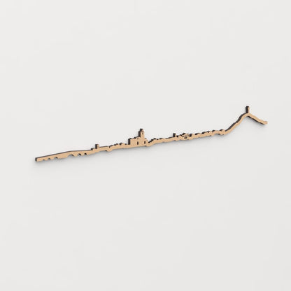 Skyline Palencia en madera, decoración de pared elegante y moderna.