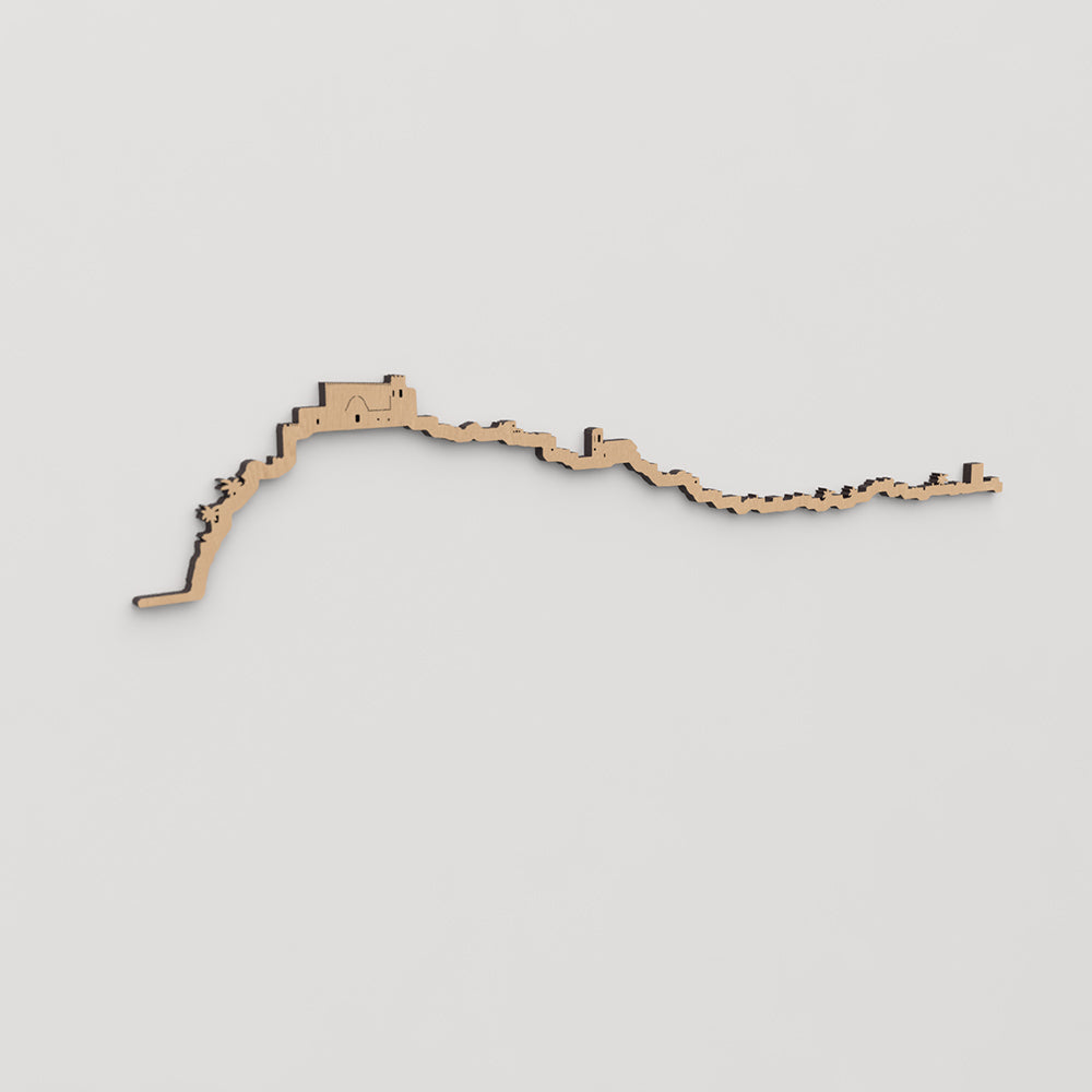 Skyline Peñíscola en madera, decoración de pared elegante y moderna.