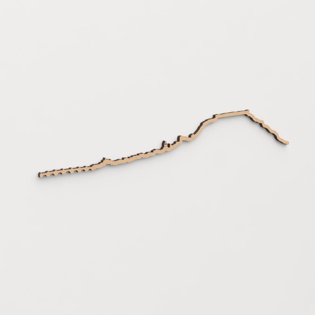 Skyline San Esteban de Gormaz en madera, decoración de pared elegante y moderna.