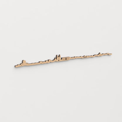 Skyline Sant Joan d’Alacant en madera, decoración de pared elegante y moderna.