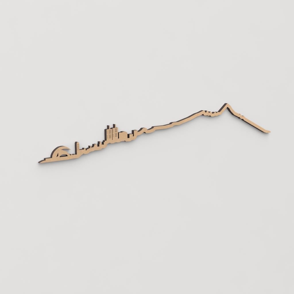 Decoración de pared con la silueta de Tenerife, una pieza de artesanía en madera.