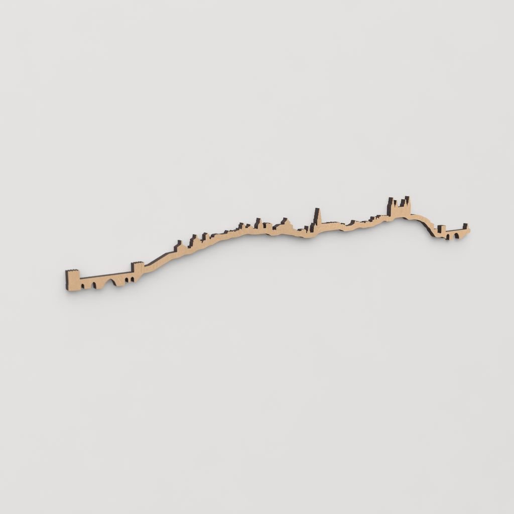 Skyline Toledo en madera, decoración de pared elegante y moderna.