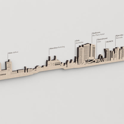 Skyline Oslo – primer plano de Akershus festning en madera natural.