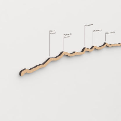 Vista detallada de La Alcazaba, tercer pico más alto de Sierra Nevada, en color marrón.