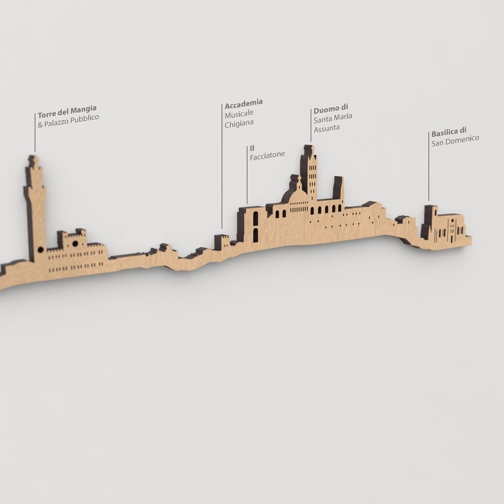 Vista detallada de la Basilica di San Domenico en el skyline de Siena color marrón.