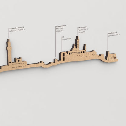 Vista detallada de la Basilica di San Domenico en el skyline de Siena color marrón.