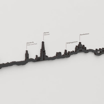 Detalle de la Berner Münster en la silueta de madera del skyline de Berna.