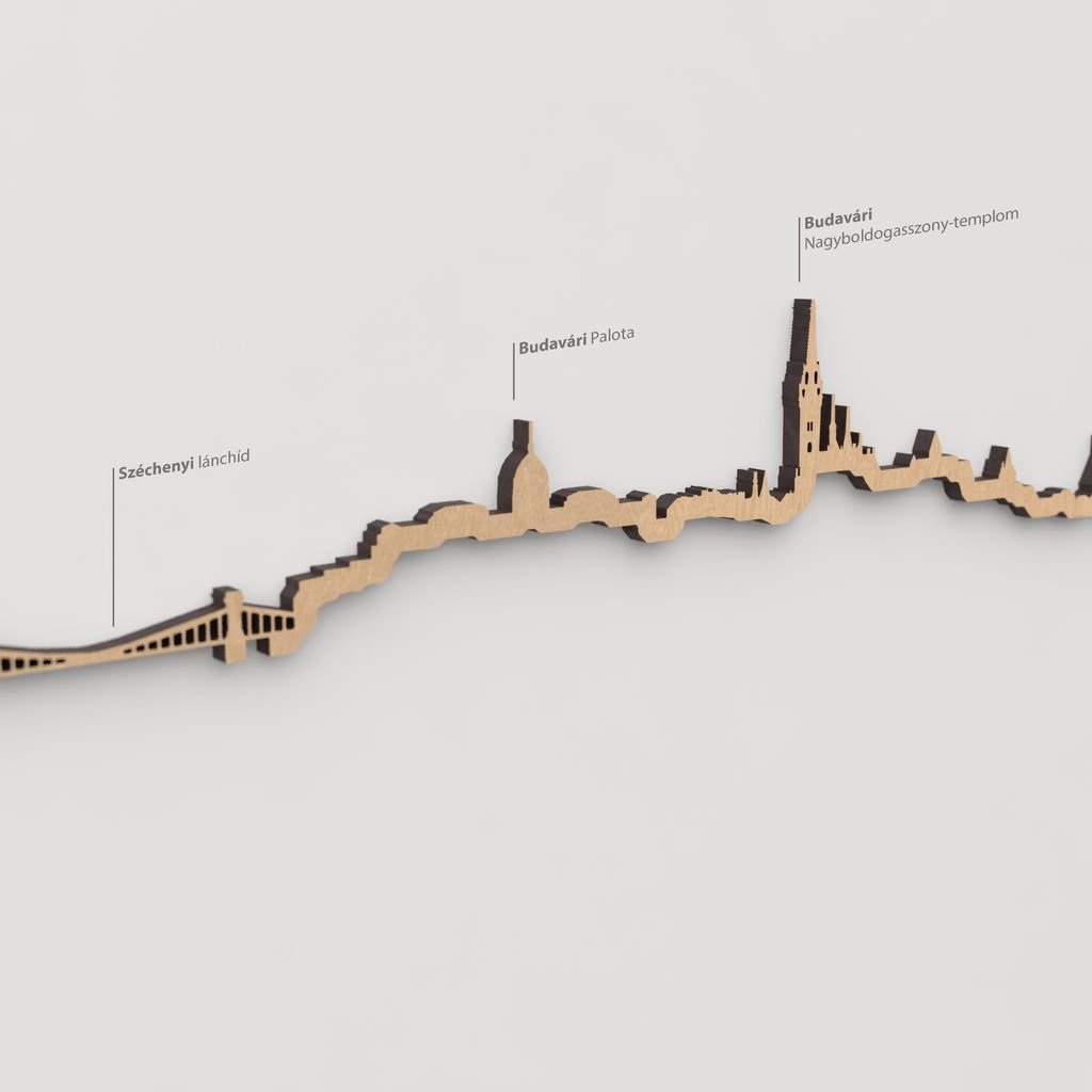 Skyline Budapest – detalle del Budavári Nagyboldogasszony-templom en madera marrón.